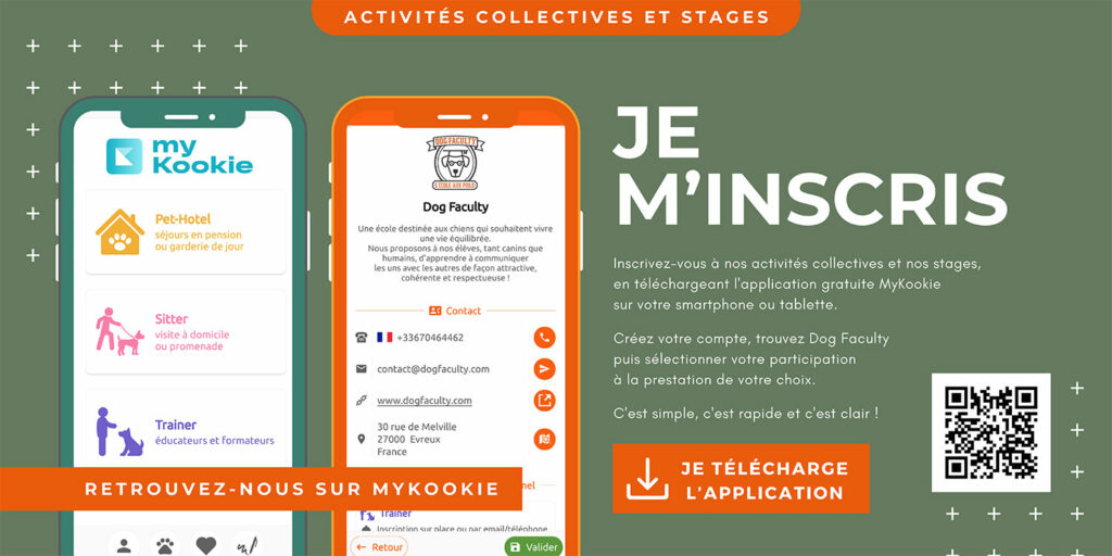 DogFactulty est sur MyKookie. Inscription gratuite pour réserver votre stage ou vos activités collective.